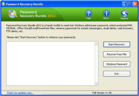 Password Recovery Bundle 2012 – восстановление забытых паролей к документам и приложениям