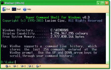  WinOne Free Command Prompt for Windows