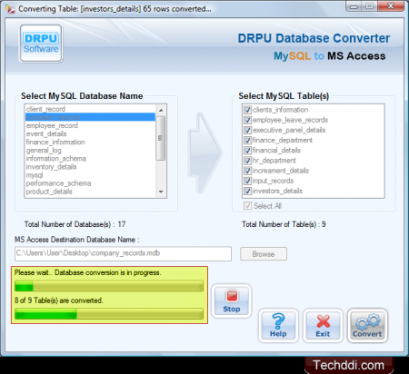  MySQL to MS Access Database Converter