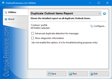  Duplicate Outlook Items Report