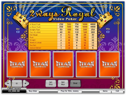  Titan 2 Ways Royal Video Poker Online