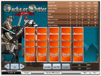  Titan 4Line Jacks or Better Poker Online