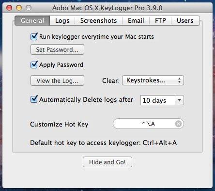  Aobo Mac OS X Keylogger Professional